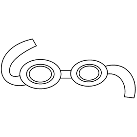 Swimmer glasses black and white clipart