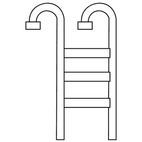 Swimmer ladder black and white clipart