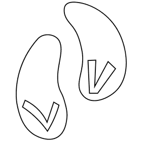 Swimmer slippers black and white clipart