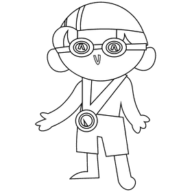 Swimmer black and white clipart