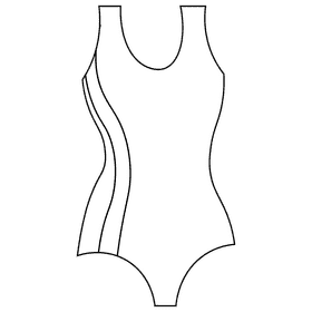 Swimmer swimsuit black and white clipart