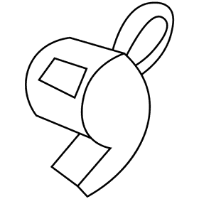 Swimmer whistle black and white clipart