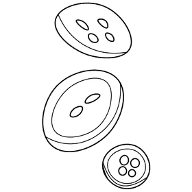 Tailor buttons black and white clipart
