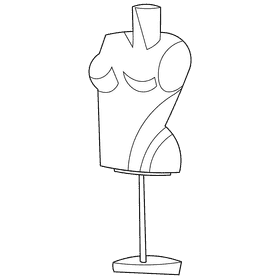 Tailor dummy black and white clipart