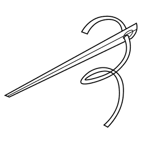 Tailor needle black and white clipart
