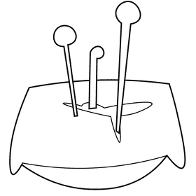 Tailor pad black and white clipart