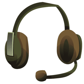 Tank soldier headphones clipart