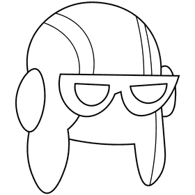 Tank soldier helmet black and white clipart