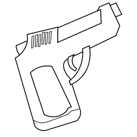 Tank soldier pistol black and white clipart