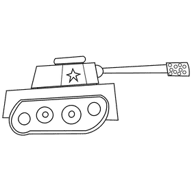 Tank soldier tank black and white clipart