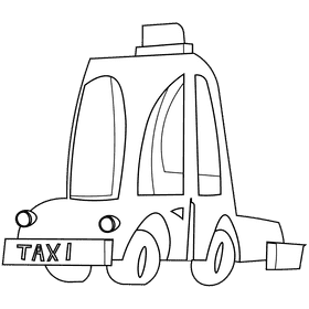 Taxi driver car black and white clipart