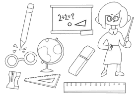 Teacher black and white vector