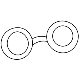 Teacher glasses black and white clipart