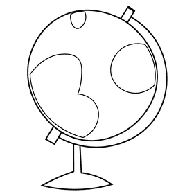 Teacher globe black and white clipart