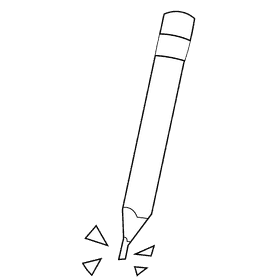 Teacher pencil black and white clipart