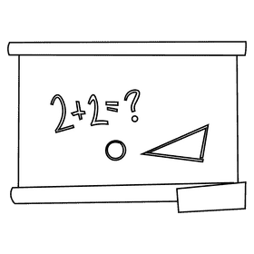 Teacher blackboard black and white clipart