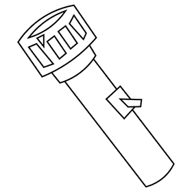 Thief flashlight black and white clipart