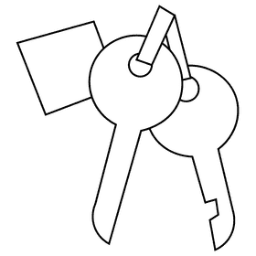 Thief keys black and white clipart