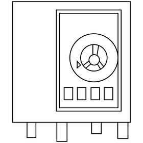 Thief safe black and white clipart