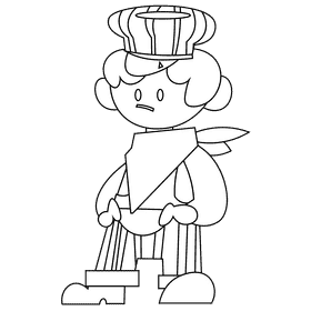 Train driver black and white clipart