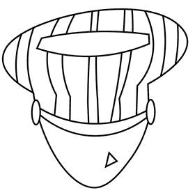 Train driver hat black and white clipart