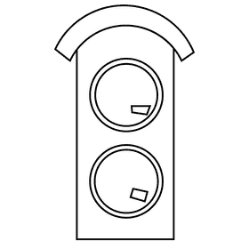 Train driver traffic lights black and white clipart
