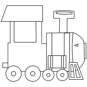 Train driver train black and white clipart