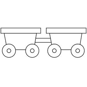 Train driver wagons black and white clipart