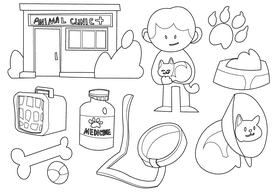 Veterinarian black and white vector