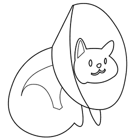 Veterinarian cat black and white clipart