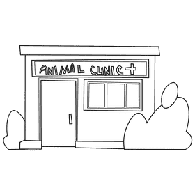 Veterinarian clinic black and white clipart