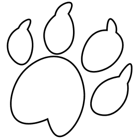 Veterinarian footprint black and white clipart