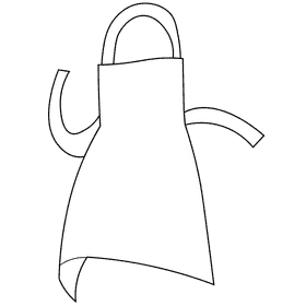 Waiter apron black and white clipart