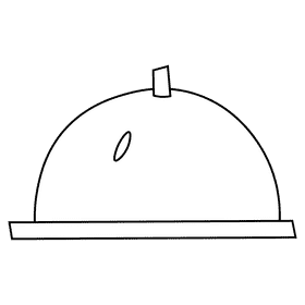 Waiter dish black and white clipart