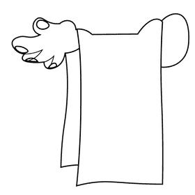 Waiter hand black and white clipart