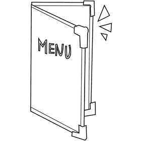 Waiter menu black and white clipart