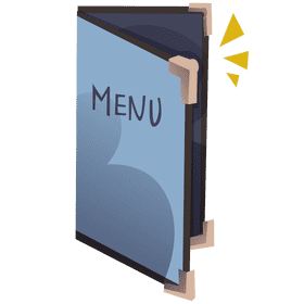Waiter menu clipart