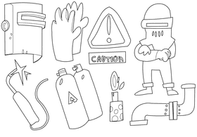 Welder black and white vector