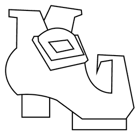 Witch boot black and white clipart