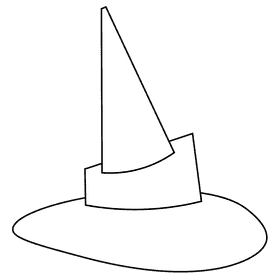 Witch hat black and white clipart