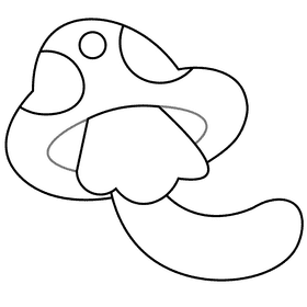 Witch mushroom black and white clipart