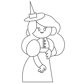 Witch black and white clipart