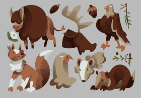 Symbols of USA animals vector