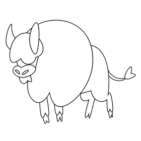 America bison black and white clipart