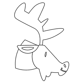 American moose black and white clipart