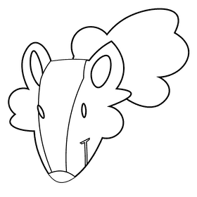 American possum black and white clipart
