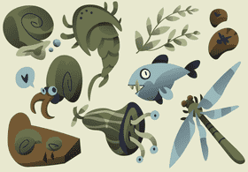 Ancient animals vector