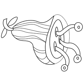 Ancient cuttlefish black and white clipart