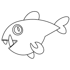 Ancient fish black and white clipart