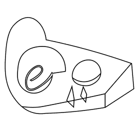 Ancient fossil black and white clipart